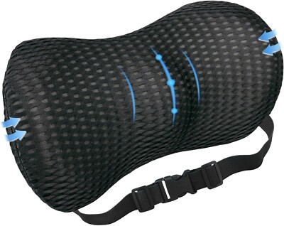 Lendenkissen Memory Foam Stützkissen ergonomisch mit verstellbarem Riemen NEU UK