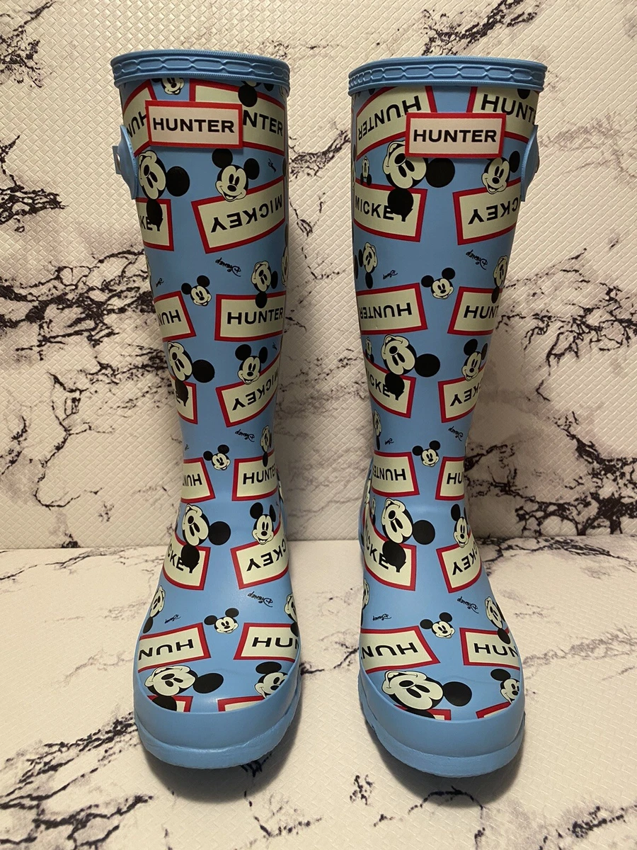 New Hunter Original Kids Unisex Disney Mickey Print Boots Girls