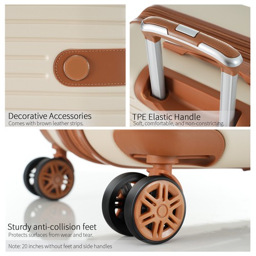 4 Piece Luggage Suitcase Set Hard Shell w/ 4 Packing Cubes, TSA Lock Expandable - Picture 7 of 13