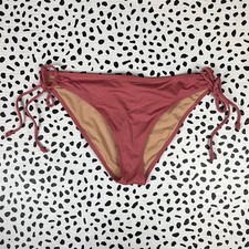 J.CREW Women's Pink Playa Malibu Side-Tie Bikini Bottom LARGE H8451