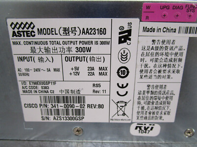 【ayc09ページ】 New Astec Cisco AA23160 300W Power Supply 341-0090-012 | eBay