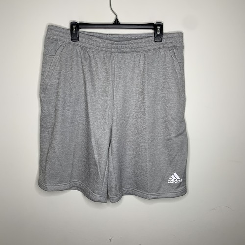 NWT Adidas Mens XL Grey/White Athletic Shorts Gym Training Three Stripes