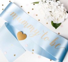 Luxury Mummy to Be Sash for Baby Boy Blue Baby Shower Gift Present Idea New Mum