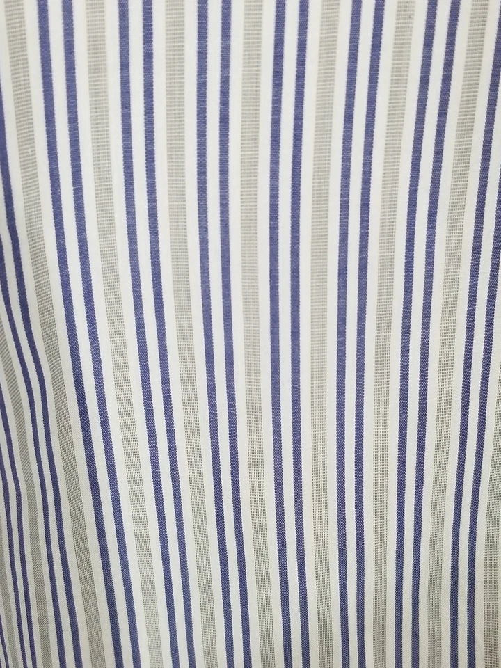 Christian Dior Men Button-Down Dress Striped Shirt Gray/Blue/ White Sz 15.5-34 - Image 4 of 4