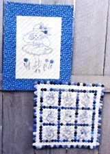 Sentimental Stitches 40214 Little Blues Embroidery Quilt Wall Hanging Pattern