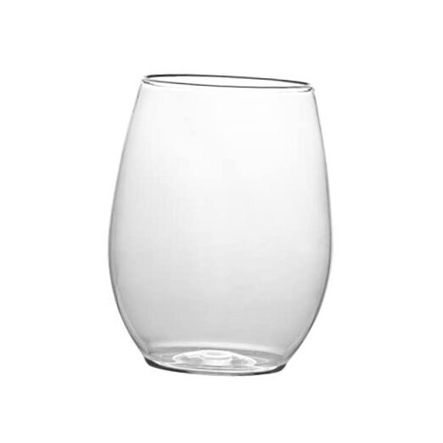 Pack Plastic Wine Glasses Stemless Disposable 12 oz BPA Free 6 Clear