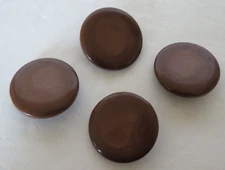 Vtg Buttons Large Brown Set of 4 Round 1 1/2" Embellishment Style Estate  Sew