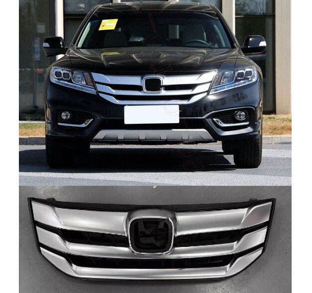 Front Bumper Grille Mesh For Honda Crosstour 2013-2015 Vent Hood Silver Replace