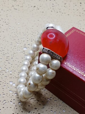 #ad White Coral beaded VTG Bracelet natural Beaded Mediterranean Genuine Beads $37.35