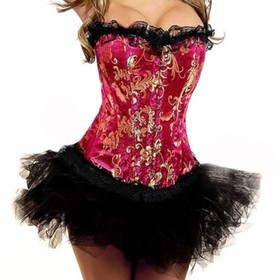 US Women Bustier Boned Corset Burlesque Costume Gothic Basque Lingerie Shapewear