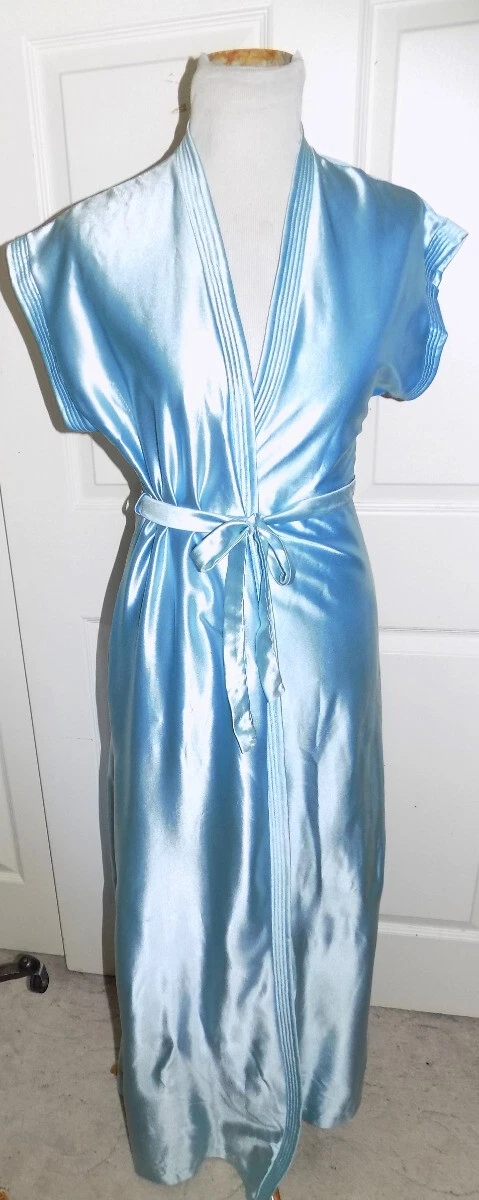 Light blue top satin robe