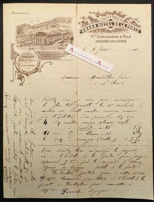   MOREZ du JURA 1910 header CHEVASSUS Grand Hôtel de la Poste illustrated letter