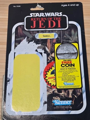 Vintage Star Wars Kenner 1983 ROTJ Teebo 77 Card Back Coin Anakin Offer
