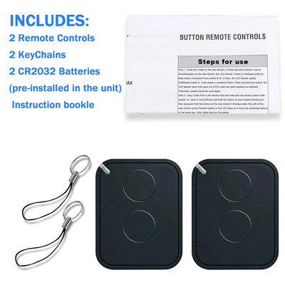 2-PACK Remotes for NICE FLOR-S/NICE ONE/ON1 ON2 ON4 ON9 433Mhz Garage Door