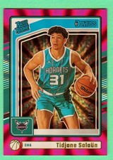 2024-25 Donruss 253 Tidjane Salaun RC Pink Laser Holo Rated Rookie 29/50 Hornets
