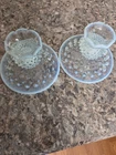 fenton hobnail opalescent glass Pair Of Candle Holders