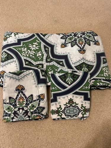 Pottery Barn Ashton Medallion Organic Percale Duvet Cover King Plus 2 King Shams - Picture 7 of 9