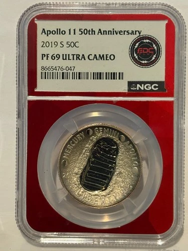 2019-S 50C Apollo 11 50th Anniversary Half Dollar NGC PF 69 ULTRA CAMEO