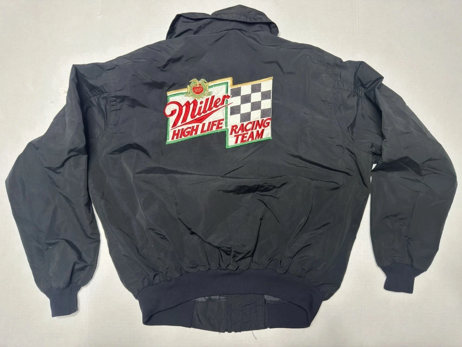Vintage MBA Miller Racing Team Zip Jacket Black MADE IN USA SZ L EUC image 5