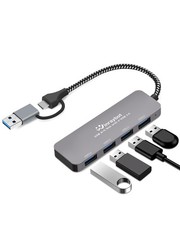 USB Hub 4 Ports, Splitter for Laptop, Multiple 3.0 Hub, USBC Hub,...