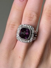 925 Sterling Silver Ring Amethyst, Sz 7