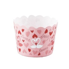 Muffin Cup NP-6F 50H Heart Swan Pink 100 pcs 