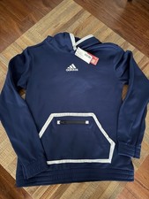 adidas Boys Navy Pullover Hoodie Long Sleeve with Front Zip Pocket Size M