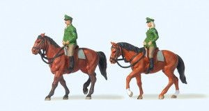 Preiser 10390 German Police On Horseback (Pk2) Exclusive Figure Set HO/OO Gauge