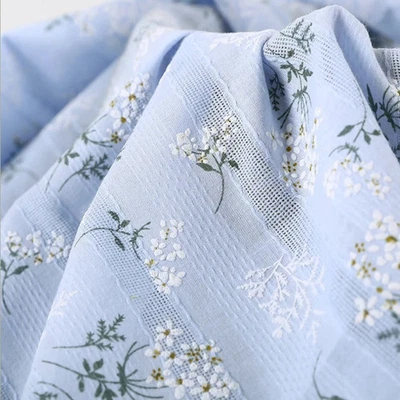 55''Wide 1 Yard Elegant Floral Lace Jacquard Print Cotton Fabric Material Sewing - Image 1 of 4