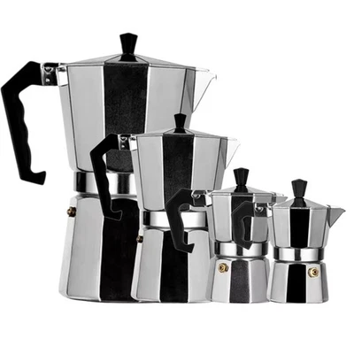 MARKENLOS Espressokocher Kaffeebereiter Kaffeekanne Mokkakocher Espresso Alu 50–450 ml