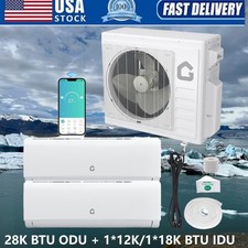 28K BTU Dual Zone Air Conditioner Mini Split AC/Heating 20 SEER 2 12000K+18000K
