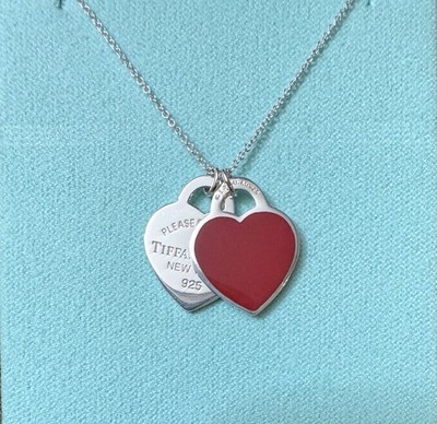 ティファニー ／ SV925 リターントゥハート トップ 赤系 チャーム TIFFANY & Co~Return To Tiffany~ Red Double Heart Tag Pendant