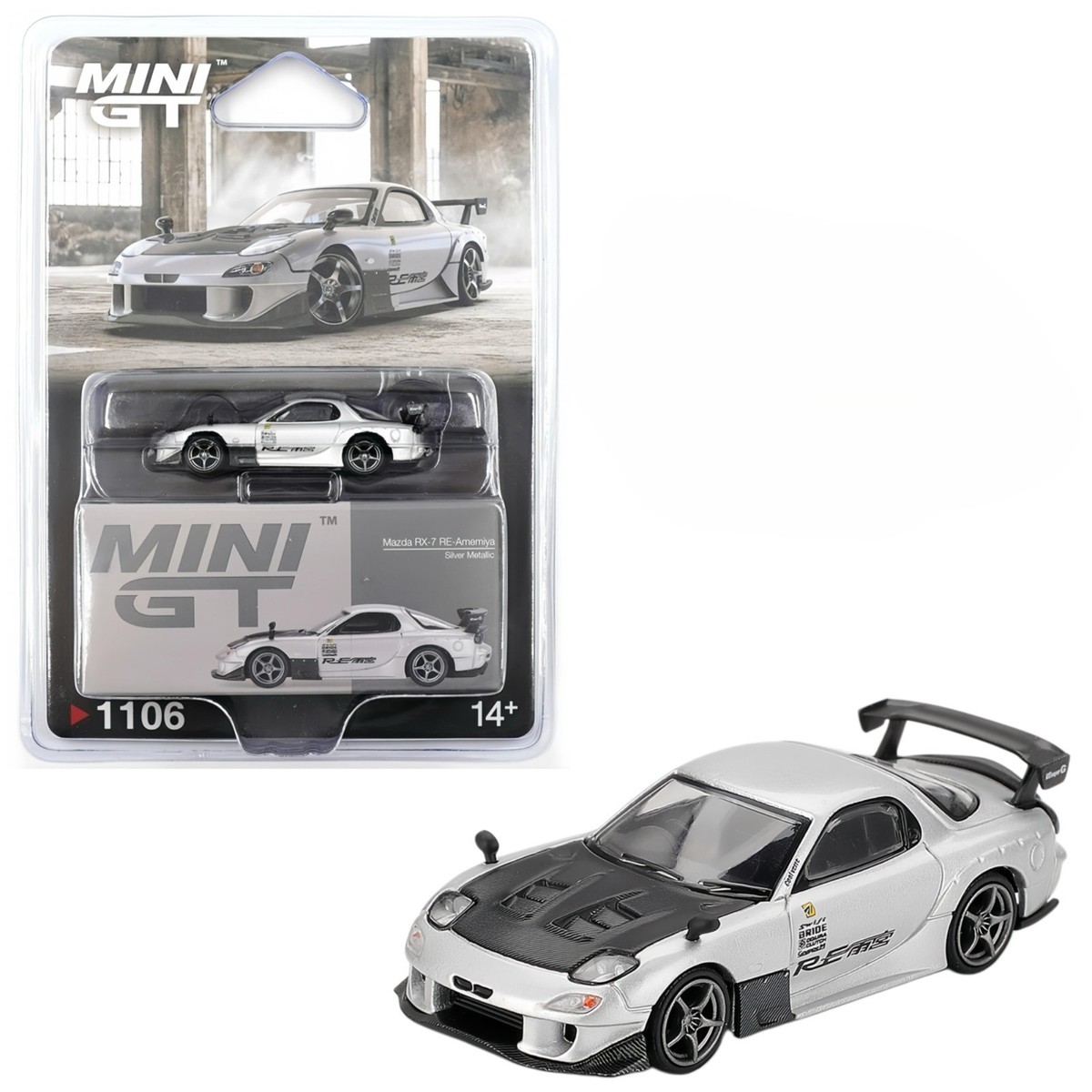 MINI GT #1106 - SILVER - MAZDA RX-7 RE-AMEMIYA | eBay