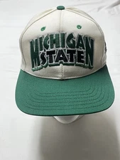 Vintage NCAA Twins Enterprise Michigan State Spartans SnapBack Hat White 🔥