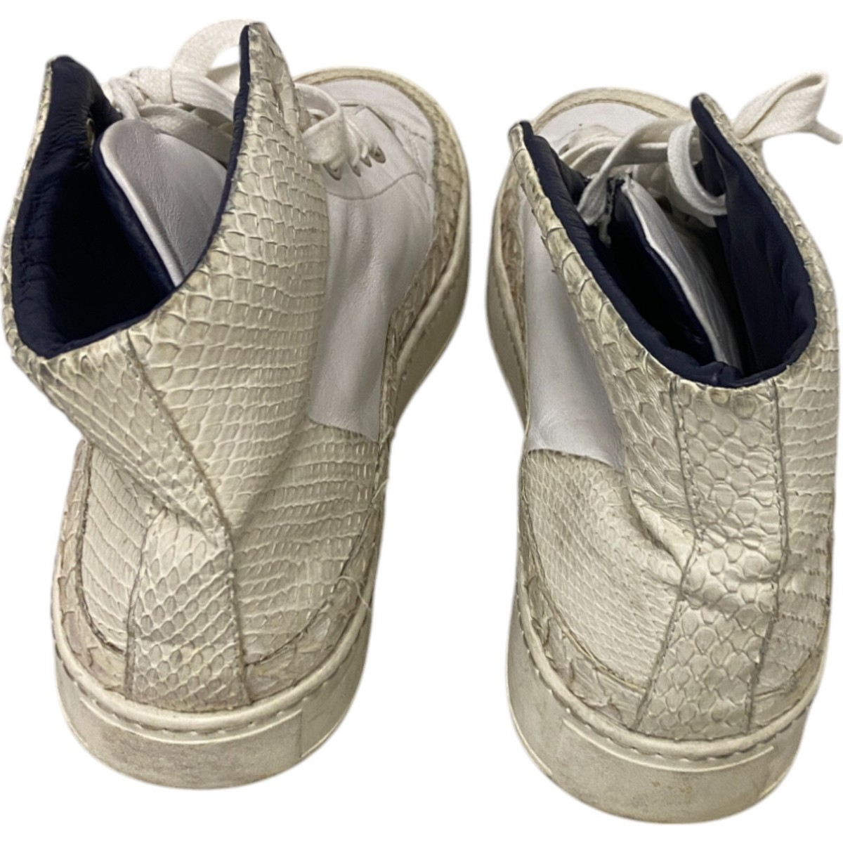 Calvin Klein Hightop Sneakers Mens Size 43 White Snakeskin  display picture 2