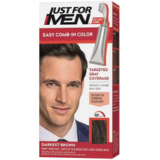 Just For Men Easy Comb-In Color Mens Hair Dye Darkest Brown A-50