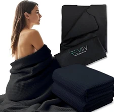 2 Pack Sauna Blanket Insert Towels Soft Cotton Waffle Super Absorbent