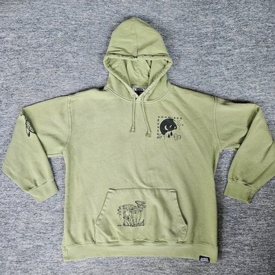Broken Promises Hoodie Mens XL Green Pullover Sweatshirt Mushroom Still Tripping