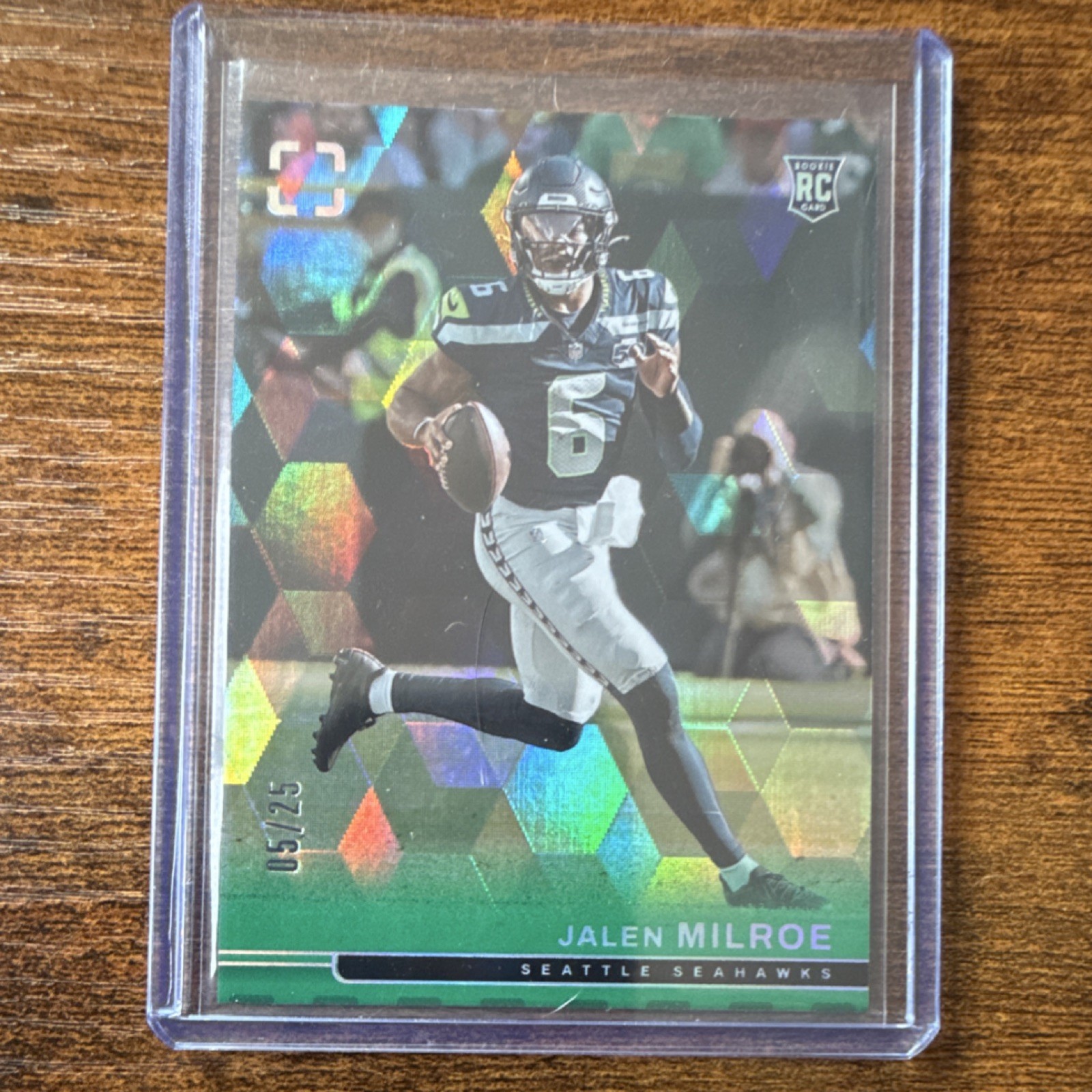 2025 Panini Photogenic Jalen Milroe Seattle Seahawks Rookie Green /25 #141