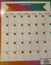 New Dry Erase Monthly Calendar Dry Erase Calendar 15in X 12in