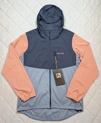Flylow Davis Jacket Mens Medium Windbreaker Lightweight Night/Tempest/Blush 