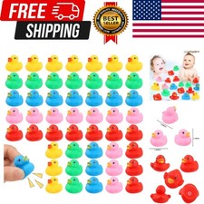 50 Pcs Rubber Ducks Bath Toy, Multicolor Mini Rubber Duck Bulk Float Duck Bab...