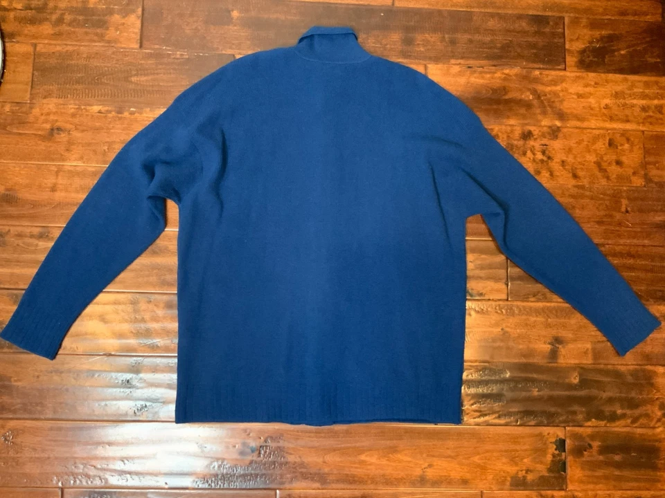 Cárdigan Brunello Cucinelli para hombre 100 % cachemir azul cuello abotonado, talla S Foto 4 de 4