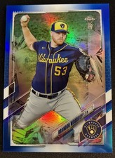 2021 Topps Chrome Ben Baller Edition Brandon Woodruff Blue Refractor #42/75
