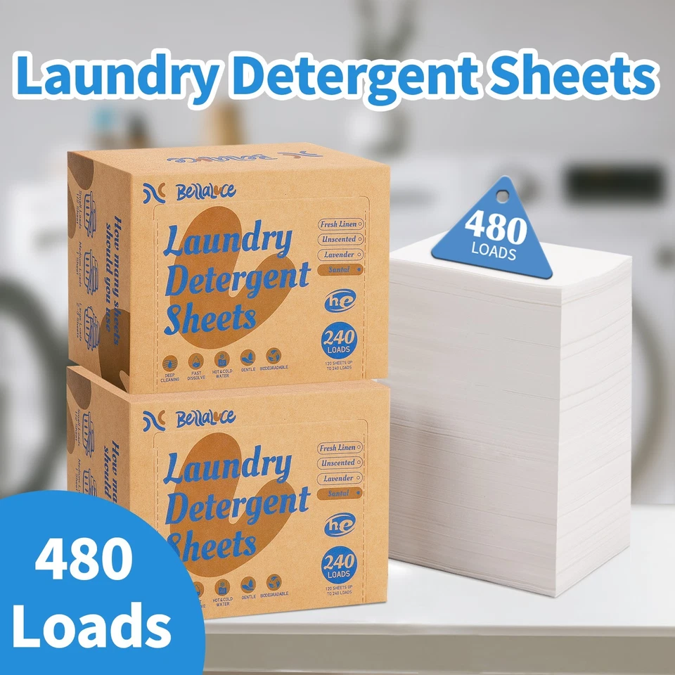 Laundry Detergent Sheets-480 LOADS   - Space-Saving, Hypoallergenic,Travel-Frien - Image 4 of 4
