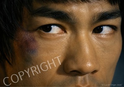 Bruce Lee Closeup A4 Photo Determined Look - The Game of Death - Poster Art