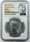 2023 P MORGAN DOLLAR * NGC MS70 * FIRST DAY OF ISSUE * NR #P3081