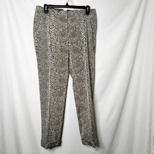 Tory Burch Pants Womens 6 Dress Trousers Geometric Pattern Brown & Blue Career
