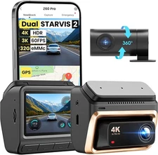DDPAI 4K Dash Cam Front and Rear, Dual STARVIS 2 IMX678 IMX662 Dashcam,4K+1080P 