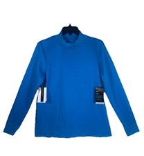 NWT Nike Dri Fit Women's Medium Cowl Neck Teal Pullover Sweatshirt Zip Pockets